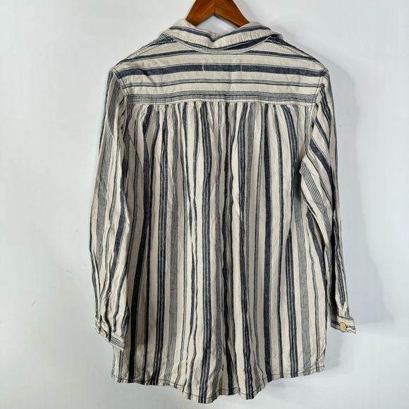 We The Free Summer Breeze Striped Linen Blend Shirt Size Small - Picture 3 of 7